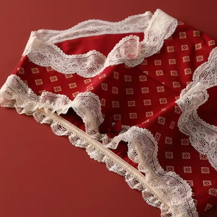 Ensemble de culottes triangulaires pour le jour de noël, sous-vêtements pour femmes, slips en coton, Lingerie Sexy, sous-vêtements intimes en dentelle sans couture