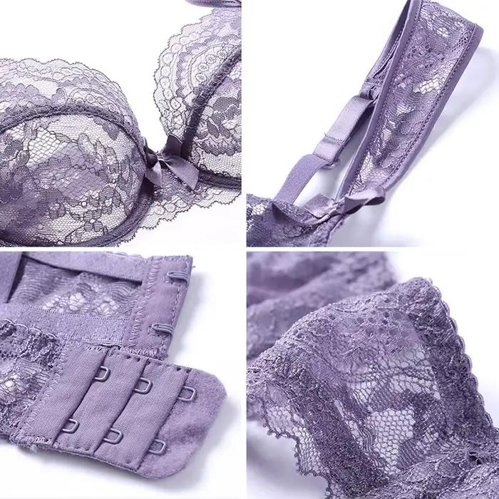 Soutien-gorge en dentelle transparente pour femmes, haut brodé, soutiens-gorge push-up pour femmes, lingerie sexy, grande taille, bonnet D, sous-vêtements, brassière, 2020