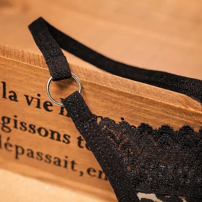 Sexi leopardí tanga s čipkou pre ženy