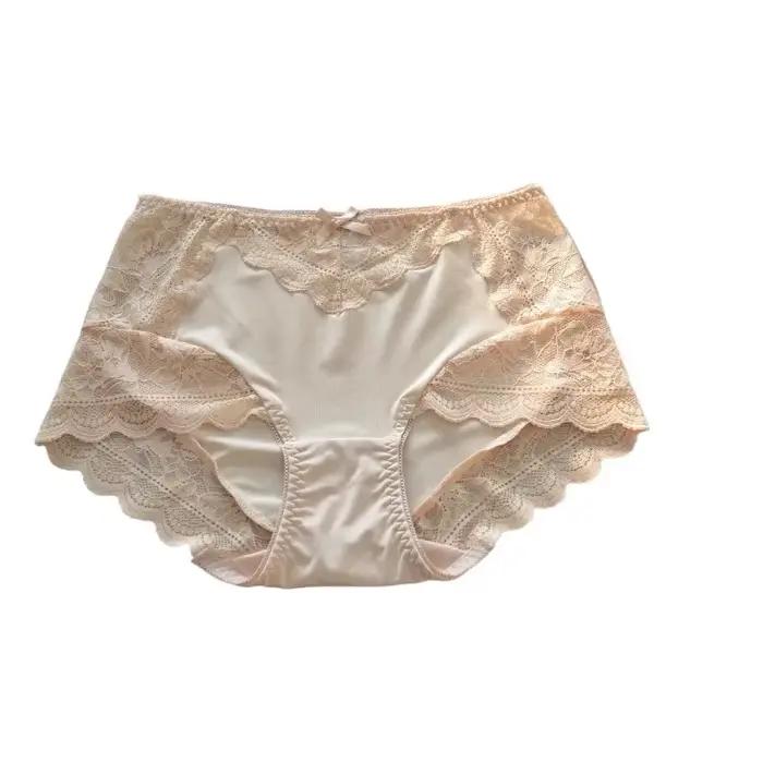 Culottes Femme S918 en Soie Lactée et Dentelle, Grande Élasticité, Confortables, Respirantes, Grande Taille, Multicolores, Coupe Courte, Conçues pour un Port Prolongé