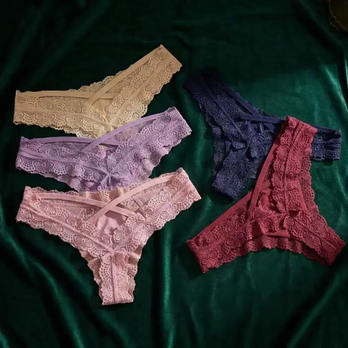 Lingerie féminine : Culottes et strings en dentelle, taille basse, sans couture, respirants, ajourés, cadeaux