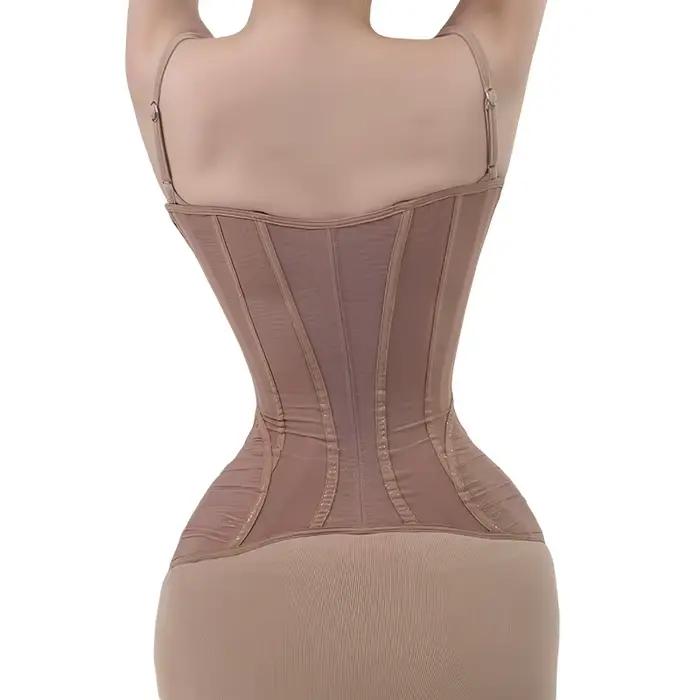 Corset sous le buste pour femmes, entraîneur de taille allongée, désossé en acier, hauts façonnant le ventre, contrôle du corps de luxe