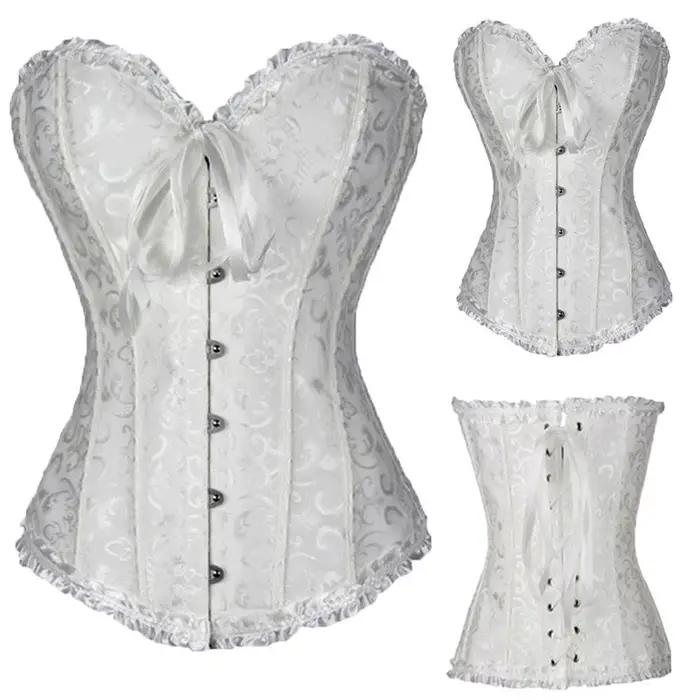 Bustier sexy en polyester avec dentelle et motifs floraux pour femmes, idéal pour mariage, soirée romantique, fête et photo