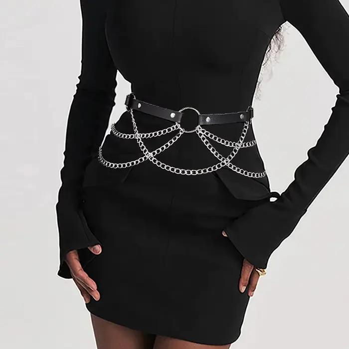 Ceintures Harnais Tendance pour Femmes, Chaînes de Taille, Ceintures Corset Ajustables, Accessoires de Vêtements Gothiques