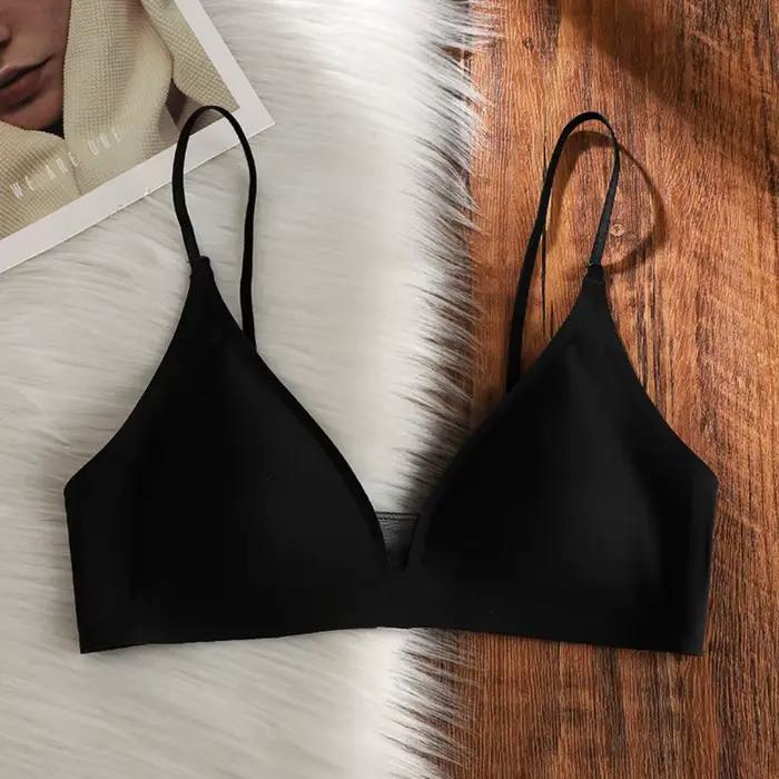 Soutien-gorge sans couture en soie glacée effet frais pour petites poitrines, sans armatures, avec coussinets respirants, soutien latéral anti-affaissement, lingerie quotidienne, tailles 32-38