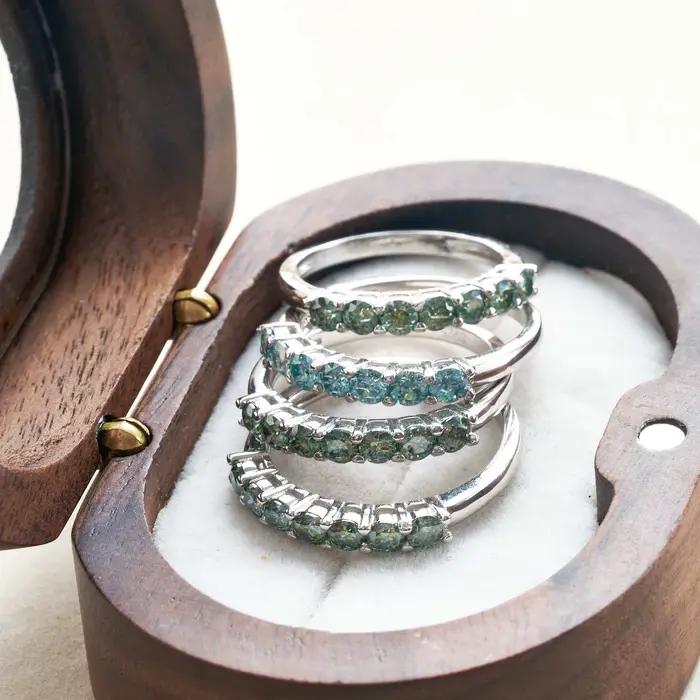 Moissanitový prsteň okrúhly Sterling striebro 0.7CT D farba VVS1 EX