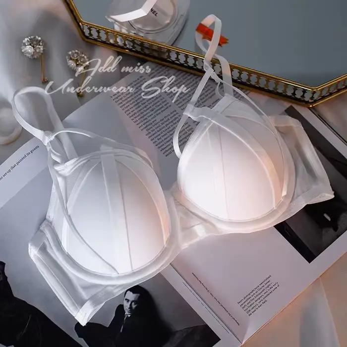 Lingerie Sexy pour femmes, petits seins rassemblés pour fermer la paire de seins, soutien-gorge haut, soutien-gorge en dentelle Anti-affaissement avec anneau en acier