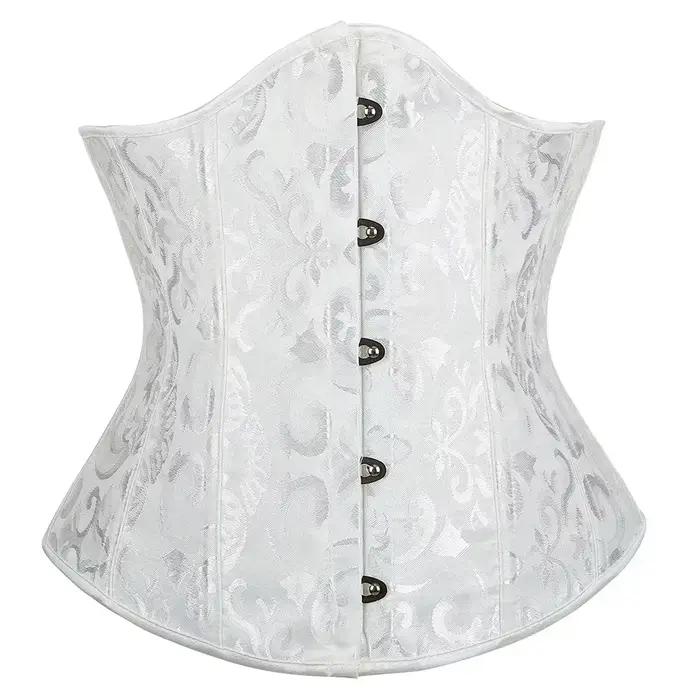 Corset Bustier Gothique Vintage pour Femme, Floral, Push-up, à Baleines, avec Fermeture Frontale, Sexy