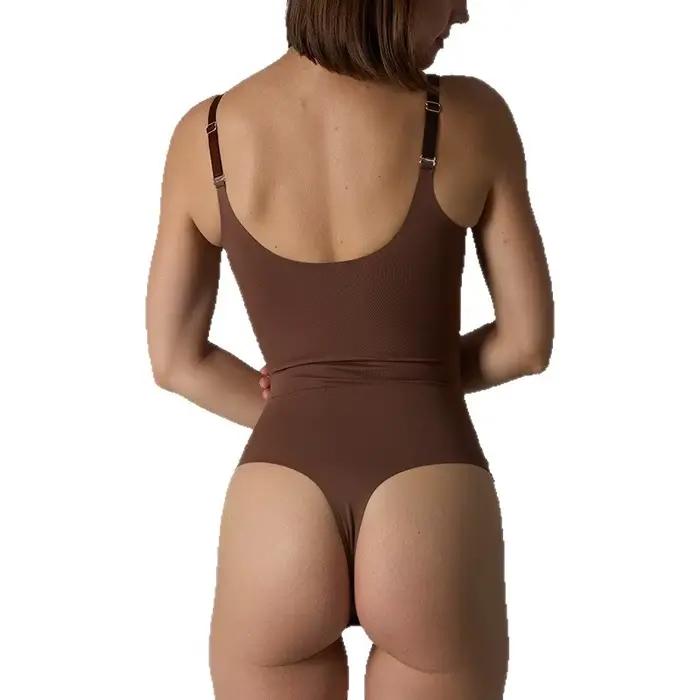 Une pièce couleur unie façonnage Shapewear Body taille plus mince corps Shaper tongs Triangle combinaison confortable