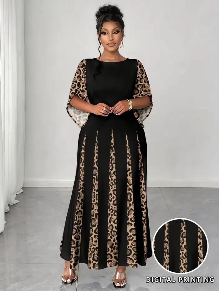 Elegantné leopardie šaty maxi