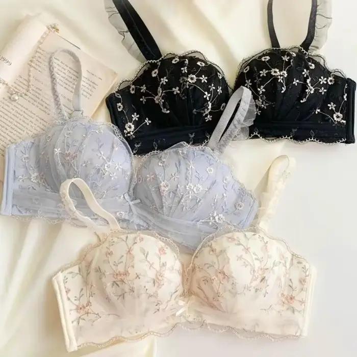 Soutien-gorge à petits seins froncés pour femmes, collection de sous-vêtements, poitrine plate, poitrine latérale, anti-affaissement, sans anneau en acier, soutien-gorge en relief