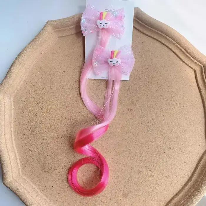 2-dielna nová krásna princezná dúhová jednorožcová parochňa pre dievčatá