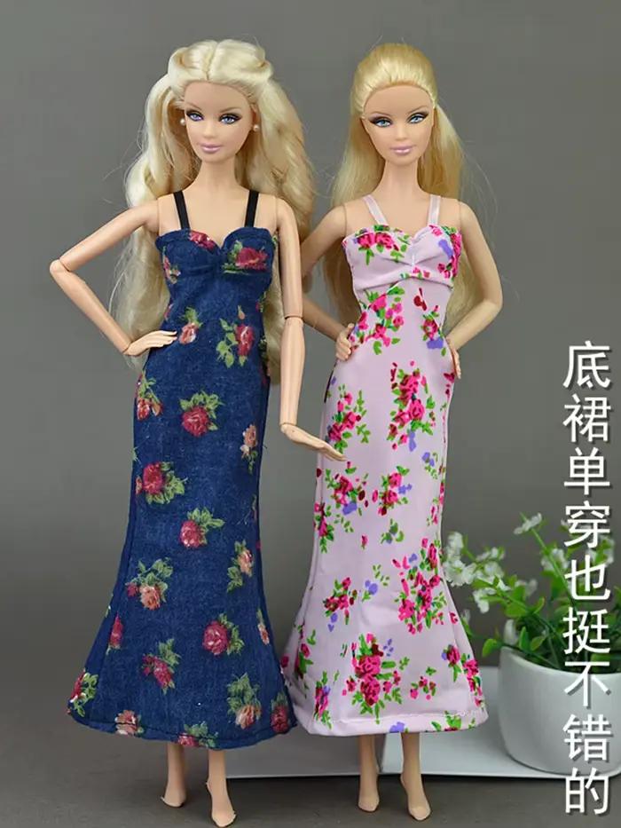 Ensemble pyjama en dentelle pour poupées Barbie, vêtements de nuit, lingerie, robes longues, accessoires beurre, jouets pour enfants, 2 pièces