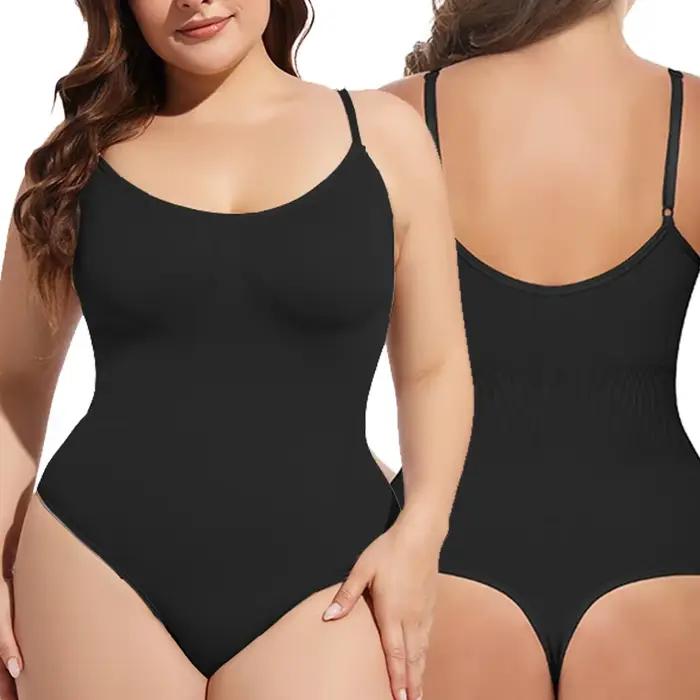 Body de forme ajustée en polyamide et élasthanne pour femmes grandes tailles, contrôle du ventre, confort tout au long de la journée, idéal pour toutes les saisons
