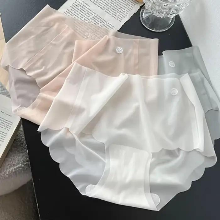Culotte invisible en soie glacée pour femmes, sous-vêtements ultra fins sans couture, design 3D invisible, panty taille haute, lingerie confortable et respirante, essentials de voyage, yoga, pilates
