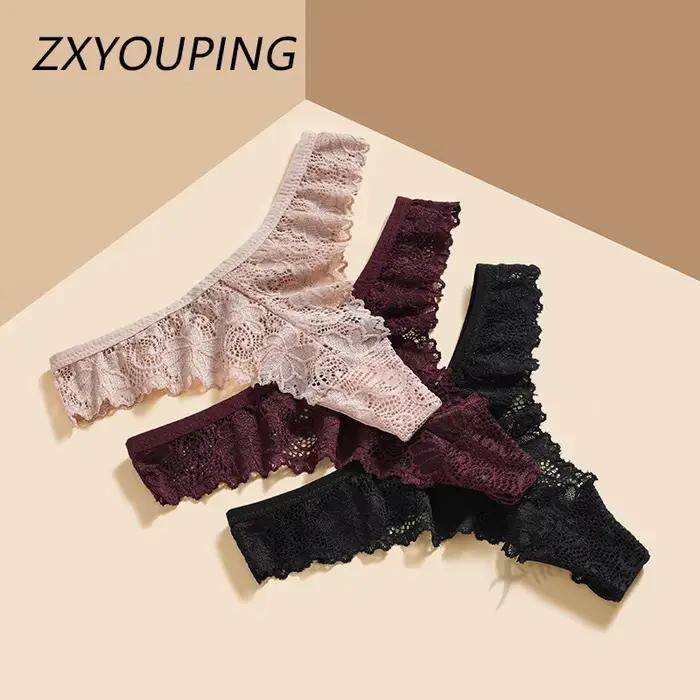 Culotte string féminine en coton et élasthanne avec dentelle pour femmes occasions spéciales et quotidienne