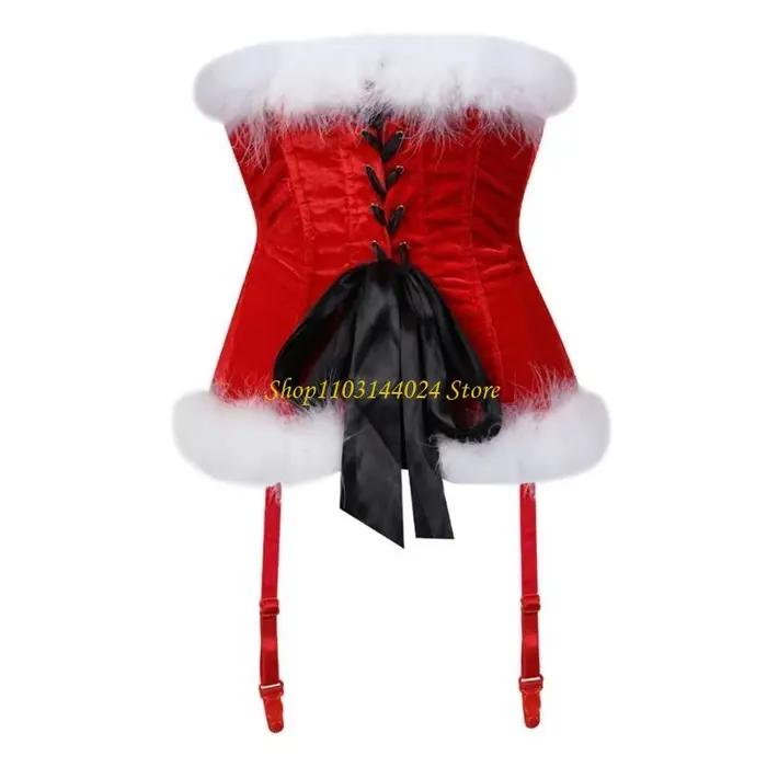 N5ke Lingeries Noël pour femmes Costume Santa Sexy Bustier Corset Top Body Body Garter Lingeries Performances Vêtements