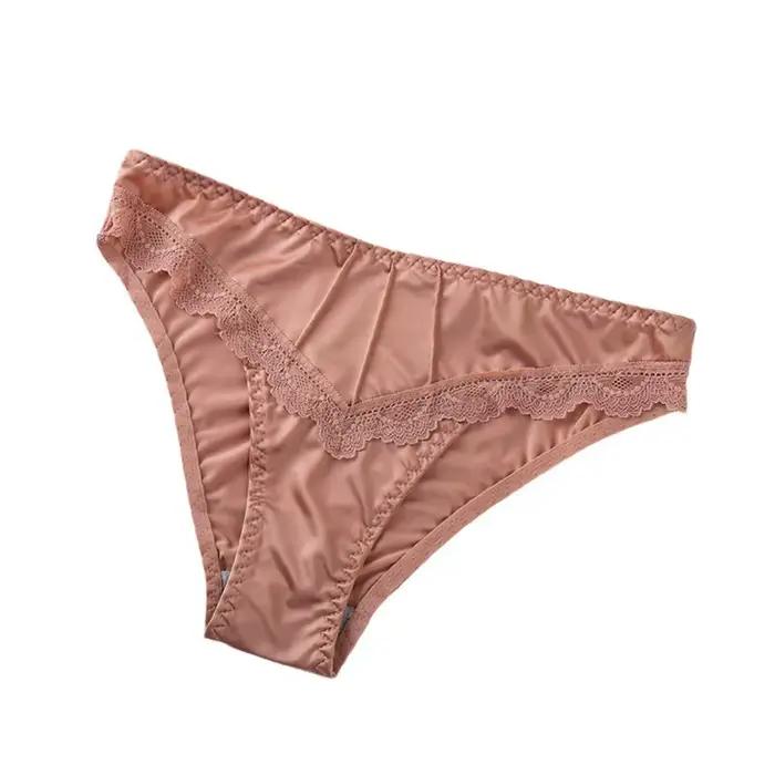 Sous-vêtements élégants en dentelle florale pour femmes, culotte taille basse pour nuit de mariage, sous-vêtements soyeux, nouvelle collection 2025