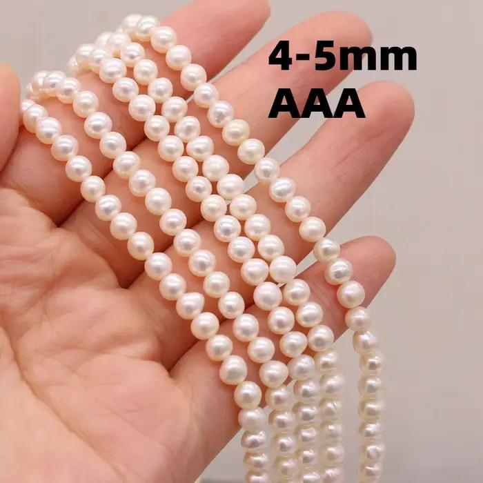 Prírodné biele sladkovodné perly AAA+ 4-5mm