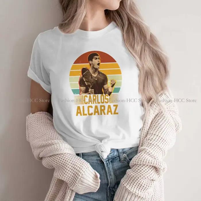 Carlos Alcaraz retro Vintage okrúhly výstrih Polyester tričko Tenis základné