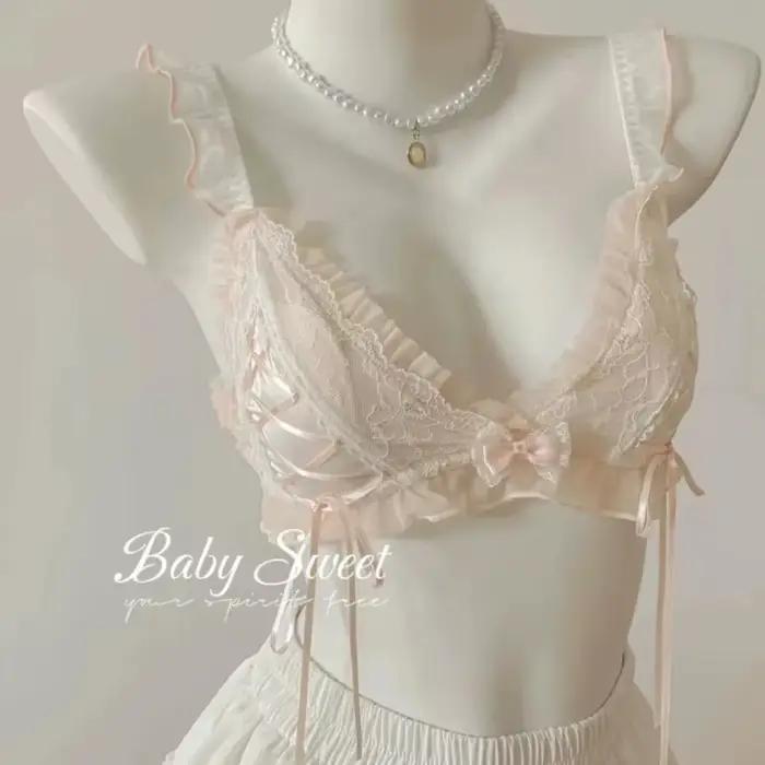 Lolita filles mince mignon dentelle petit soutien-gorge femmes Triangle tasse soutien-gorge Sexy