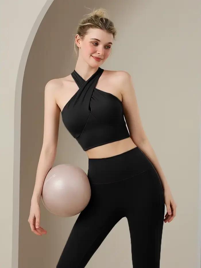 Soutien-gorge de sport antichoc pour femmes, vêtements, sous-vêtements sexy, écharpe croisée dans le dos, poitrine fermée, rassemblement