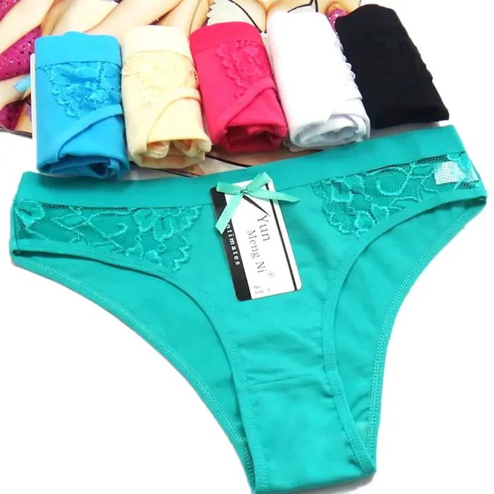 3 pièces dentelle coton culottes pour femmes courbées sans couture sous-vêtements brésiliens Sexy taille moyenne Bikini slips femme respirant Lingerie
