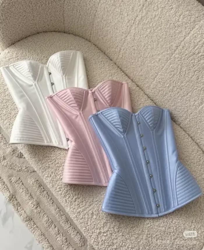 Bustiers et Corsets pour femmes en velours, avec nœud et laçage, à baleines, hauts sculptants de haute qualité, amincissants pour la taille et rehaussant la poitrine