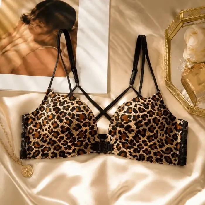 Soutien-gorge sans fil dos nu à bretelles réglables, anti-affaissement, à boutonnière avant, push-up, décolleté plongeant en V, pour petites poitrines