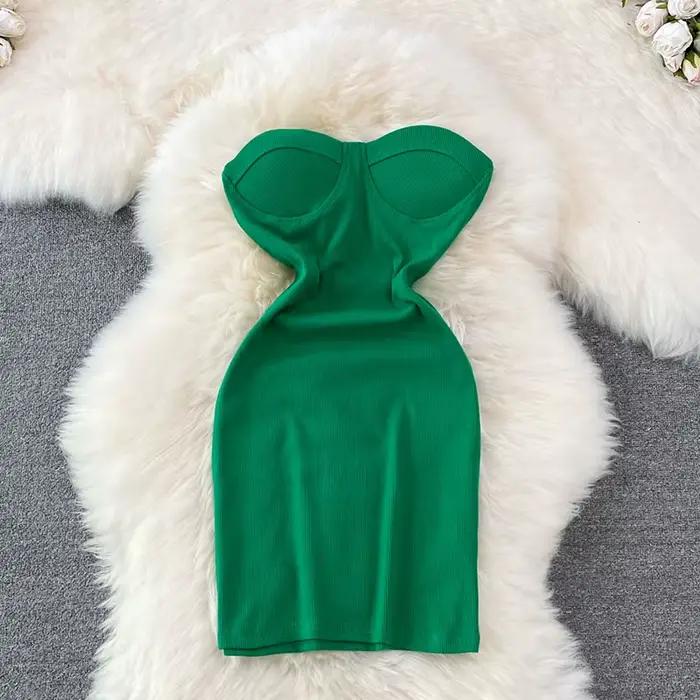 Bezramienková trubicová bustier šaty