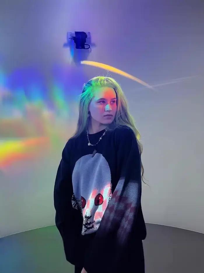Y2K zimný sveter s grafikou Streetwear pre ženy Vintage