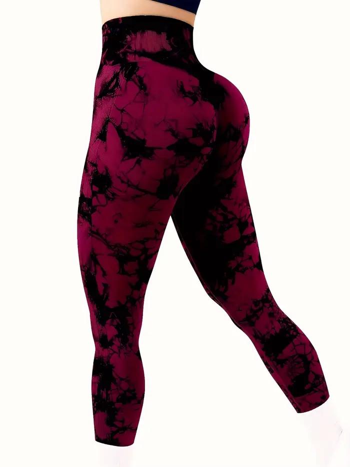 Bezšvové tie dye legíny s vysokým pásom pre ženy