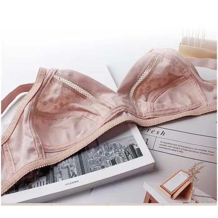 Soutien-gorge en coton respirant pour femmes, petite taille 70A-100B, sans armatures, broderie florale, fermeture dos, lingerie sexy pour tous les jours