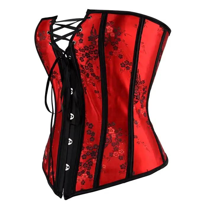 Dámsky korzet s kvetinovým žakárom, sťahujúci pás, sexy bustier, trendy