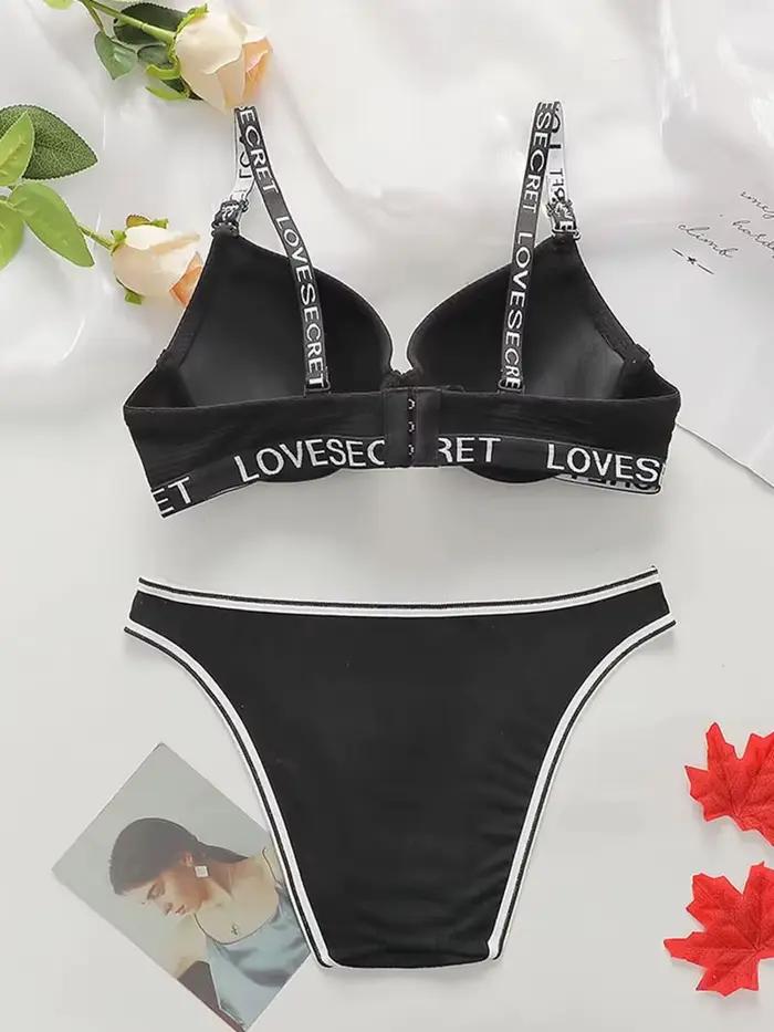 Ensemble Soutien-gorge Push Up À Armature Rembourré T Shirt Seamless Et String 2 Pièces Lingerie Quotidienne Femme Confort Maintien Tous Les Jours Toucher Doux Peau Design Moderne Qualité Supérieure C