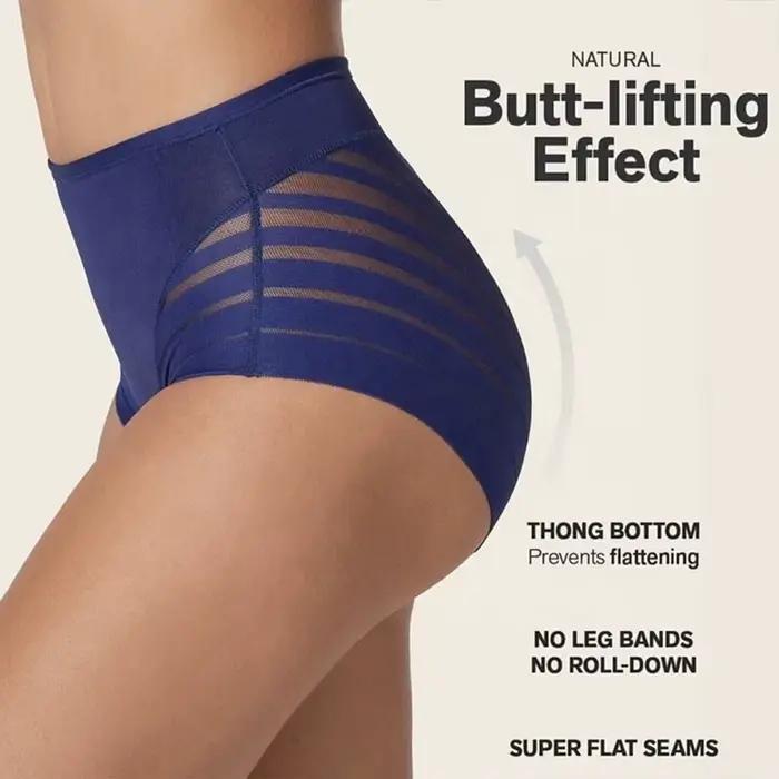 Slip taille moyenne pour femmes, culotte sans couture, maille transparente, haute élasticité, contrôle du ventre, sous-vêtements en soie glacée, Lingerie Sexy