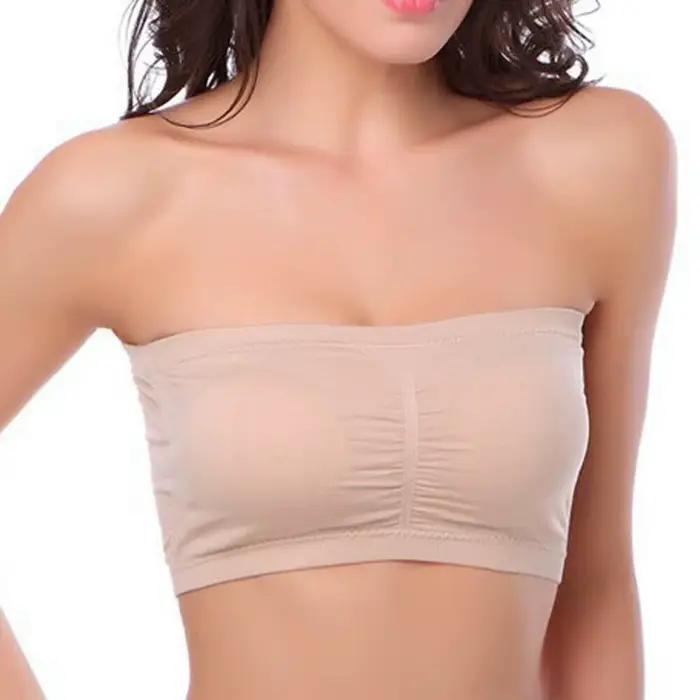 DOIAESKVE grande taille femmes bustier tubulaire soutien-gorge sans bretelles soutien-gorge femme sans fil grande taille 5XL 6XL