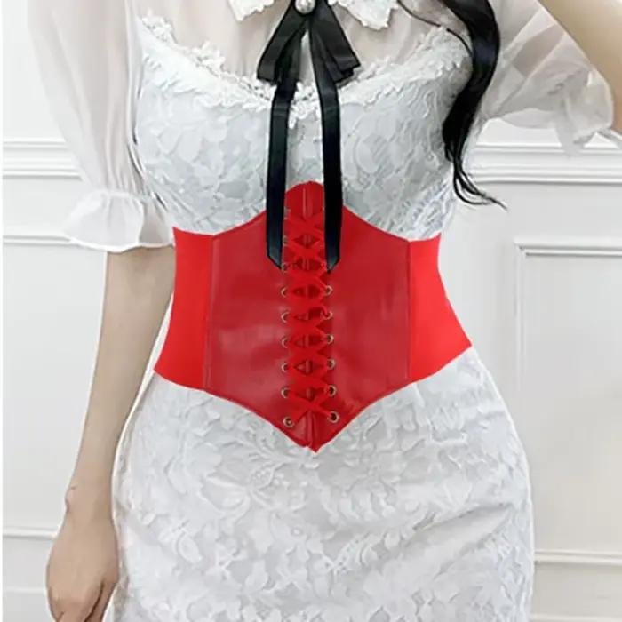 Corset femme gaine amincissante Sexy large ceinture en cuir Cummerbunds sangle ceintures pour femmes taille haute minceur Corsets et Bustiers