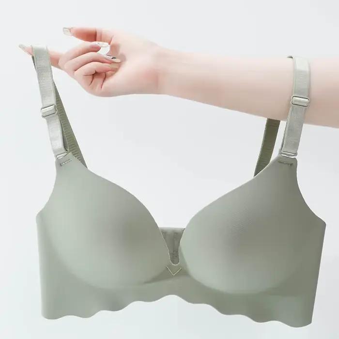 Femmes soutien-gorge sans couture solide Push Up Lingerie Sexy sans fil Bralette femme intimes confort mode française sous-vêtements haut soutiens-gorge