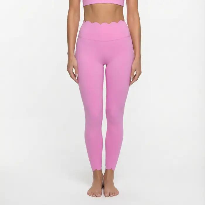 FUBEIKE femmes Yoga dentelle pantalons longs sensation nue serré hanche-levage minceur pantalons de sport Leggings de gymnastique entraînement vêtements féminins