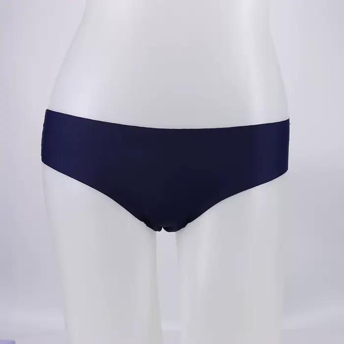 Femmes culottes Sexy volants couleur unie sous-vêtements glace-soie taille basse culotte femme sans couture slips Ultra-mince Lingerie pour dames
