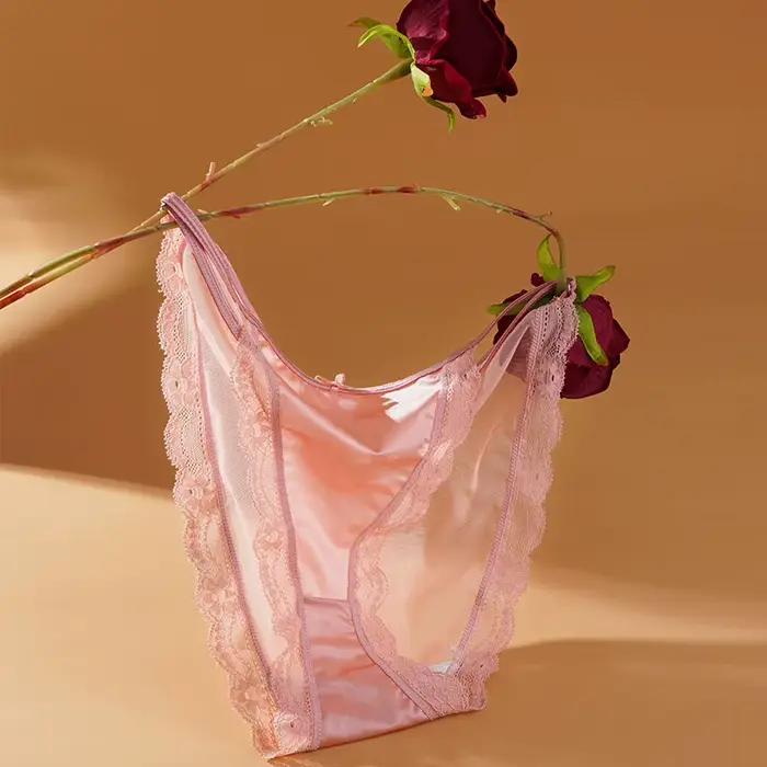 InjUnderwear-Culotte en dentelle souple pour femme, sous-vêtement sans couture, taille basse, slip en maille transparente, caleçon, InDispensLingerie