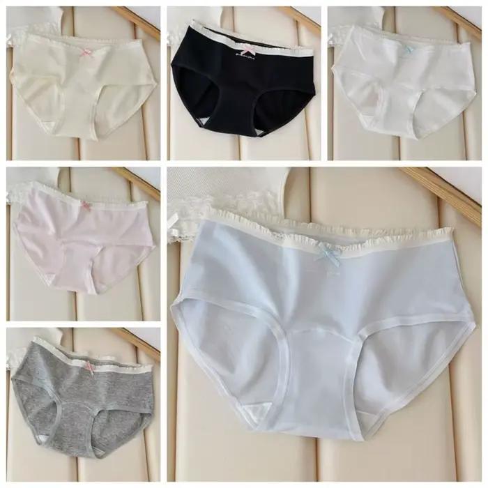 Culottes en coton taille moyenne avec nœud, motif lettre, confortables, pour femmes, style simple et fleuri, cadeaux