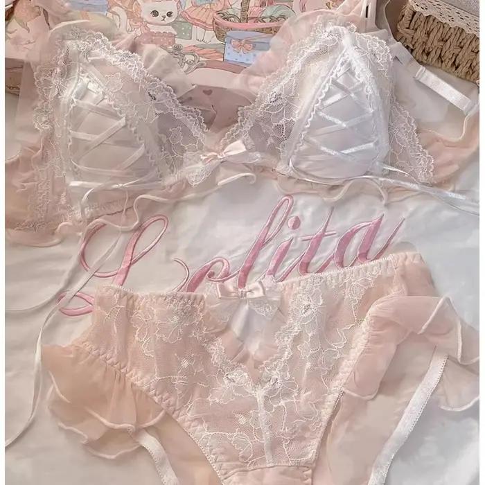 Lolita filles mince mignon dentelle petit soutien-gorge femmes Triangle tasse soutien-gorge Sexy
