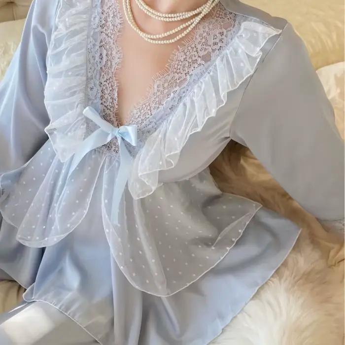 Sexy princeznovské pyžamo z ľadového hodvábu pre ženy