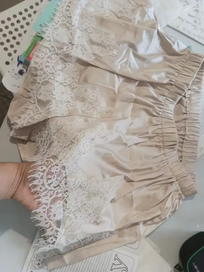 Y2k Coquette Lounge Slip Pyjama Short Français Culotte Femmes Satin Soie Short Vintage Dentelle Garniture Mini Micro Short Bas
