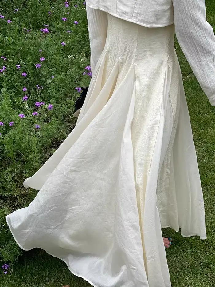 Manteau en lin Lautaro jeseň Dlhý tenký strih splývavý a rozšírený élégant pour femmes toutes saisons