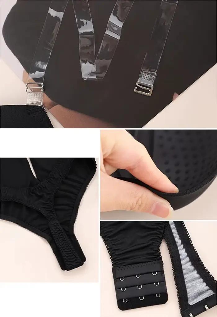 Body Invisible pre ženy string Shaper spevňujúci korzet Sexy hlboký výstrih do V odhalený chrbát Vystužený Push Up spevňujúca spodná bielizeň