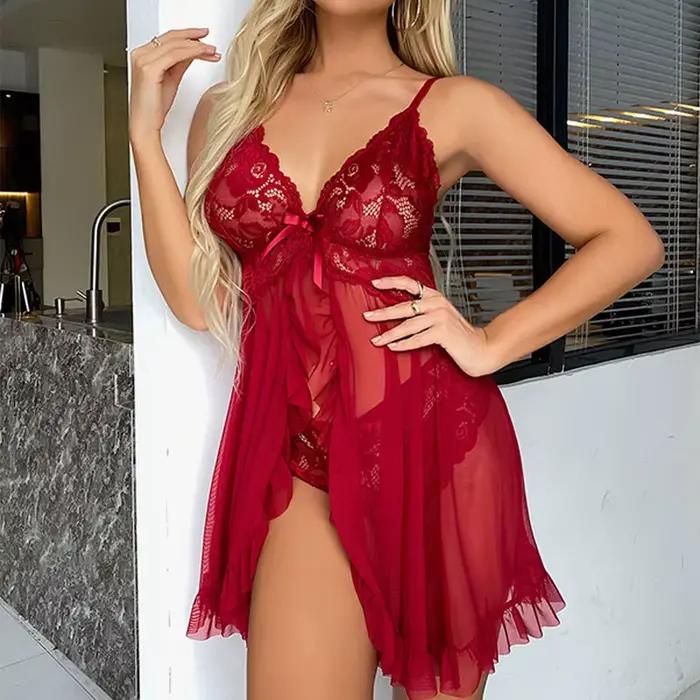 Chemise de nuit pour femme, style amusant et mignon, polyester et élasthanne, col en V, sans manches, longueur aux genoux, été