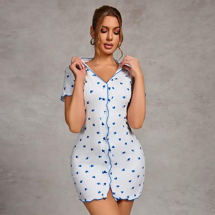 Chemise de nuit sexy femme endormie vêtements de nuit sexy femmes Homewear robe pyjamas été nuisette Koszula Nocna chemise de nuit pyjama